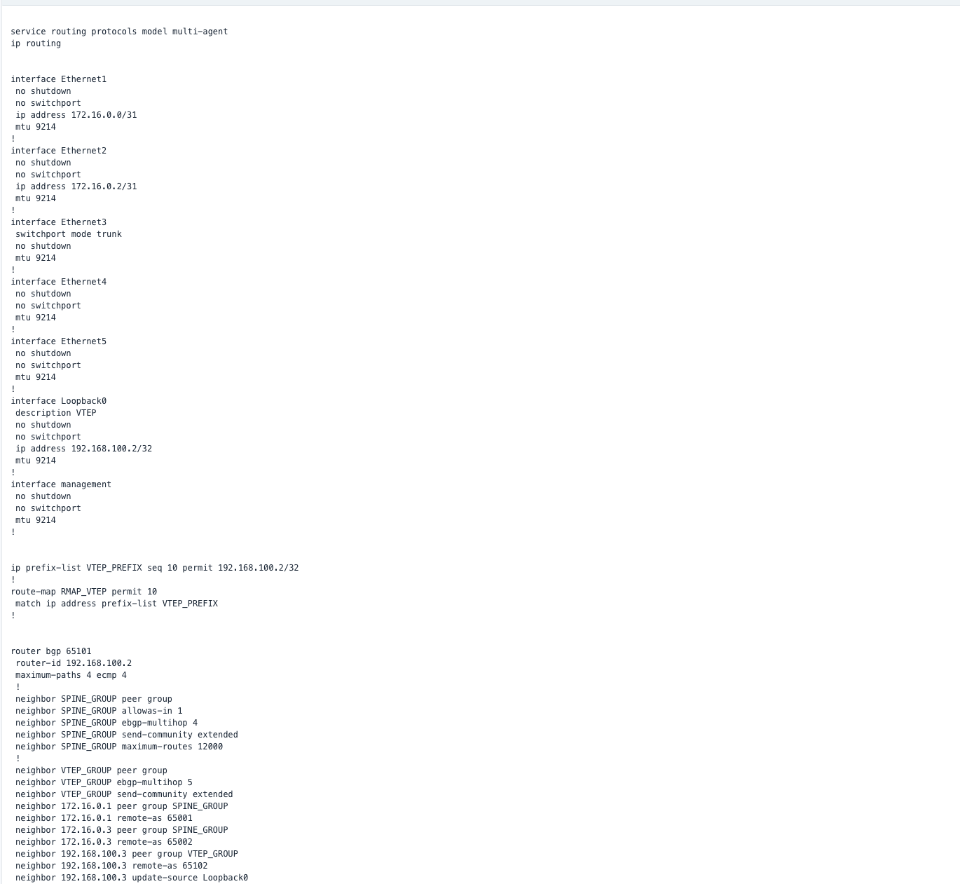 PA01 Leaf Configuration